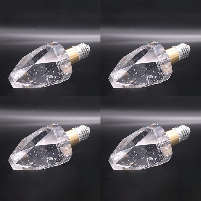 Crystal Decorative LED Light Bulbs 5 Watt(Equivalent 40w),Fancy Unique Pretty Light Bulb E26 Base, Three Color Variable Lightbulbs for Staircase,Bars, Ambience (FP-53, 4PCS)