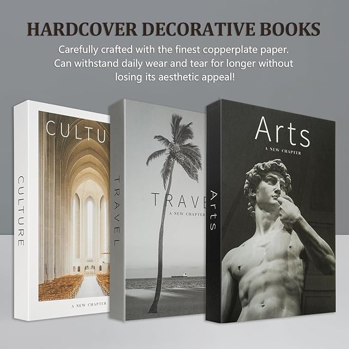 Decorative Books Set, Storage Box for Entry Table, Stacked Books Decor, Shelf Decor Accents, Faux Books for Home & Office