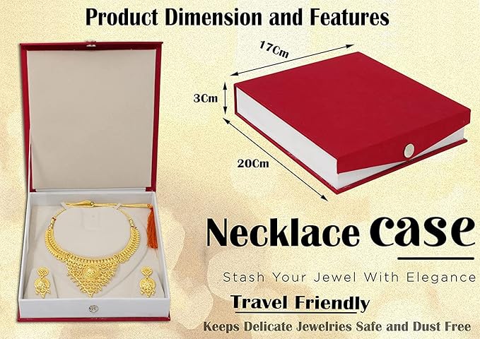 atorakushon Satin Maroon 1 Piece Jewellery Box Make Up Box Necklace Pouches Earrings Studs Organizer Box for Travelling Organizer For Women And Girls