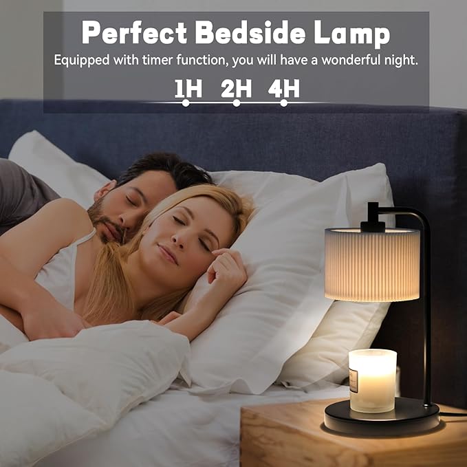 NITOWOLF Candle Warmer Lamp with Timer, Dimmable Wax Warmer Lamp Candle Lamp for Scented Candles with Bulbs, Mothers Day Gifts for Mom, Birthday Gifts for Women(Black)