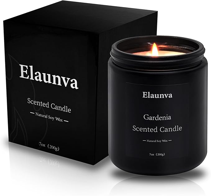 Gardenia Scented Candle, 7oz(200g) Natural Soy Wax Aromatherapy Candle, Spring Home Fragrance, Home Decoration, Stress Relief & Relaxation, Perfect Spring Gifts for Men and Women