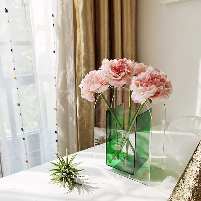 Acrylic Flower Vase Make-up Brush Organizer Elegant Modern Design Vase for Home Office