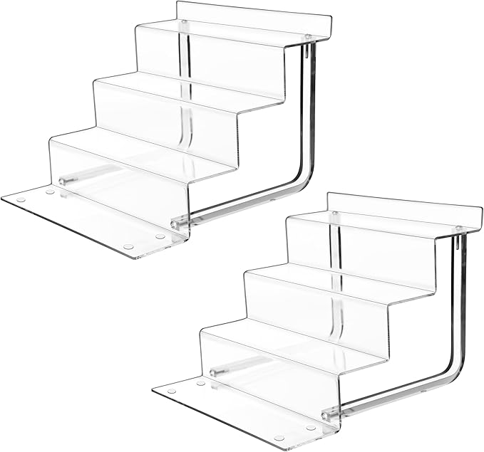 AMT Acrylic Riser Display Shelf, Display Riser Compatible with Figures, Perfume Organizers, Funko, Tiered Display Stand Risers for Display, Acrylic Display for Decoration and Organizer