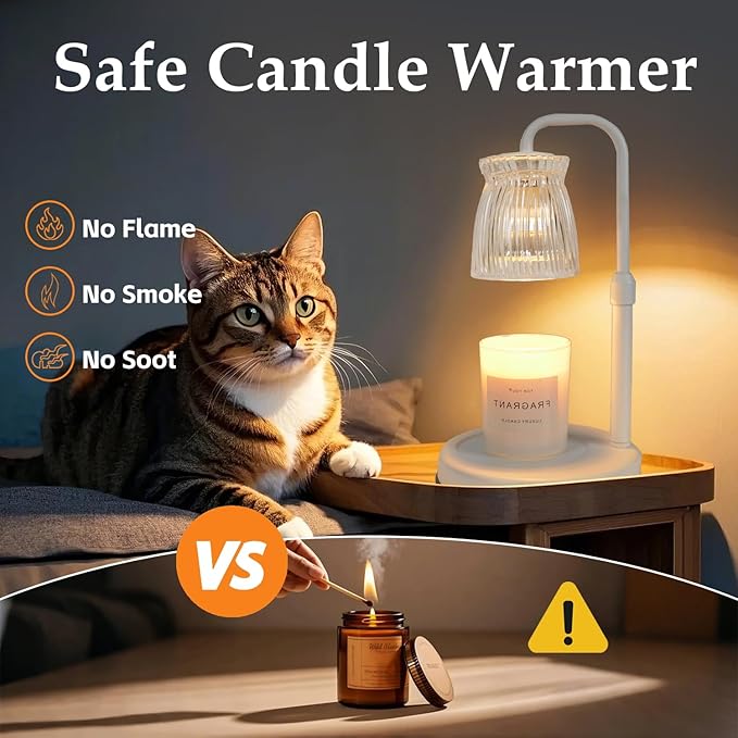 Shering Candle Warmer Lamp with Timer Dimmable, Gift Box, Gifts for Her, Birthday Gifts for Women, House Warming Gift New Home Decor, Wax Melt Warmer for Scented Jar Candles