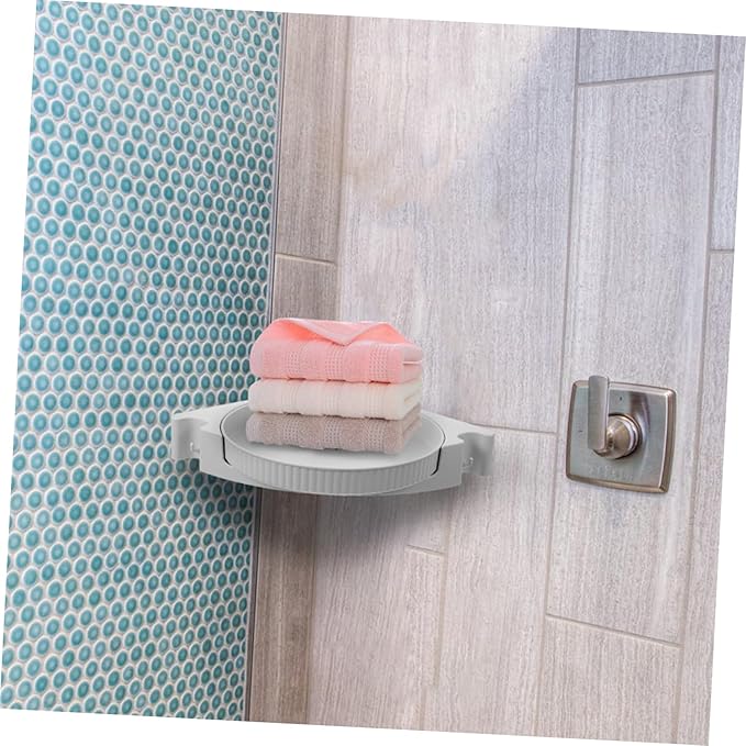 KICHOUSE Plastic Rotating Makeup Organizer Wall-mounted Spice Storage Rack Kitchen Bathroom Storage
