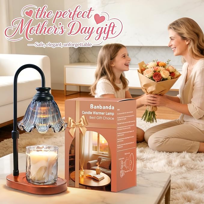 Banbanda Candle Warmer Lamp with Timer: Mothers Day Gifts,Birthday Gifts for Women, House Warming Gifts New Home Decor – Height Adjustable Candle Lamp