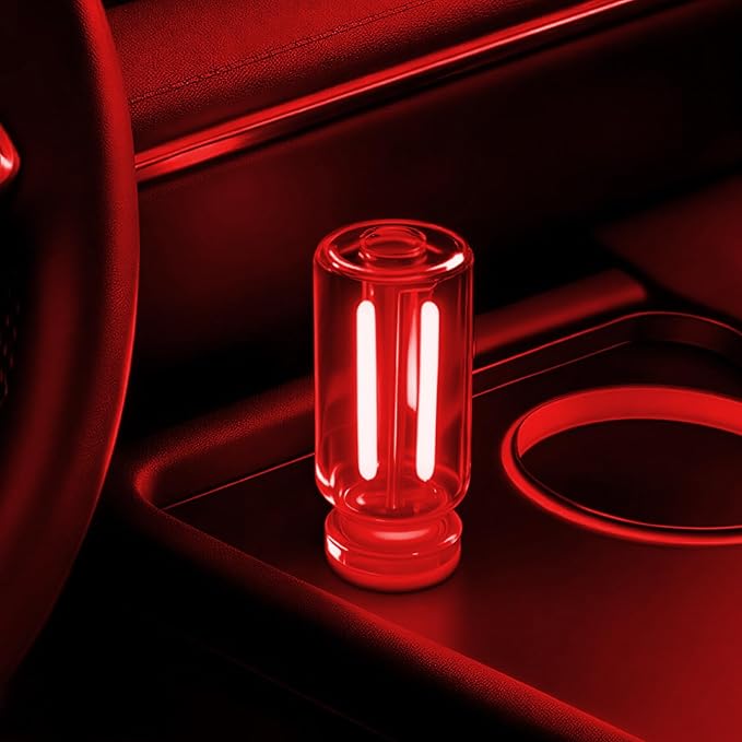 2 PCS Car USB Light Bulbs, Retro Glass Bottle LED Night Lamp with Touch Dimmable Control, Portable Interior Ambient Lighting for Vehicle, Bedroom, Hallway, Camping, Gift for Christmas or Birthday,Red