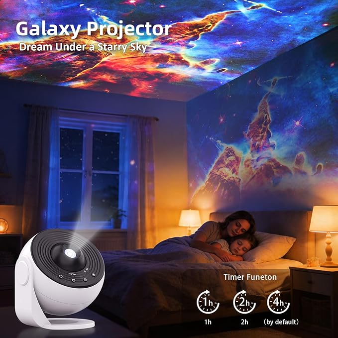 Galaxy Projector Pro for Bedroom, 13 in 1 Planetarium Star Projector with Solar System & Constellation, 360° Rotating LED Nebula Ceiling Projector, Timer Night Light for Kids Adults Room Decor & Gift