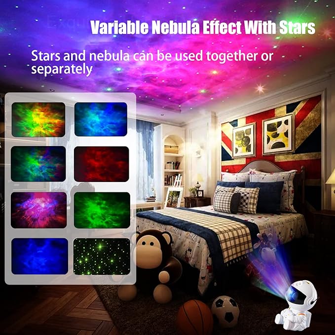 Astronaut Star Projector, Galaxy Projector Light, Kids Night Light, Nebula Star Ceiling Night Light with Remote,Gifts for Birthdays, Valentine's Day, Christmas