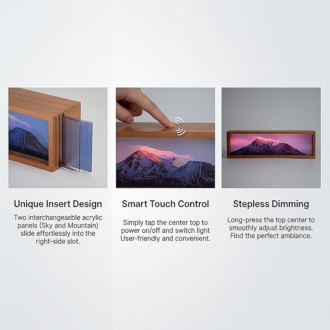 Snow Mount Elbert Led Light Box 3 Layers of Acrylic Light Box Handmade Table Lamp for Room Decor Travel Gift (Snow Mount Elbert)