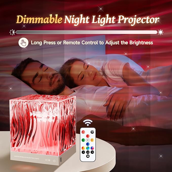 One Fire Teenager Girl Gift Ideas Northern Lights Projector,18 Colors Aurora Light Projector,Dimmable Aurora Projector Mood Lighting for Bedroom Lights,Remote Galaxy Light Projector Purple Lamp