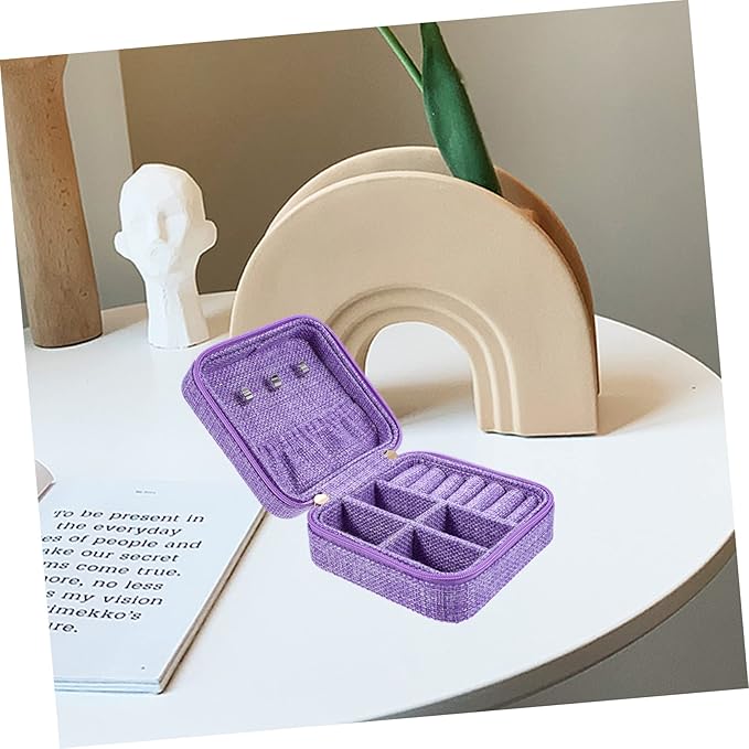BESPORTBLE Travel Jewelry Organizer Box for Women Portable Earring Ring Holder Storage Case Dividers Small Cosmetic Organizer for Travel Jewelry Storage Box