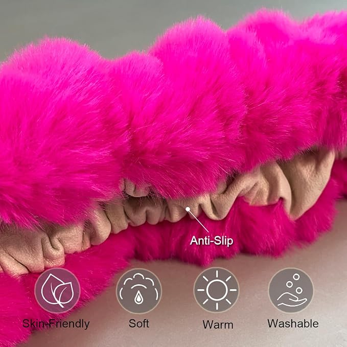Fluffy Mirror Cover - 59"x16" Full Length Ultra Soft Non-Slip Cover Universal Stretch Cover Warm Home Decor for Bedroom Cloakroom (Pink01-without Mirror)