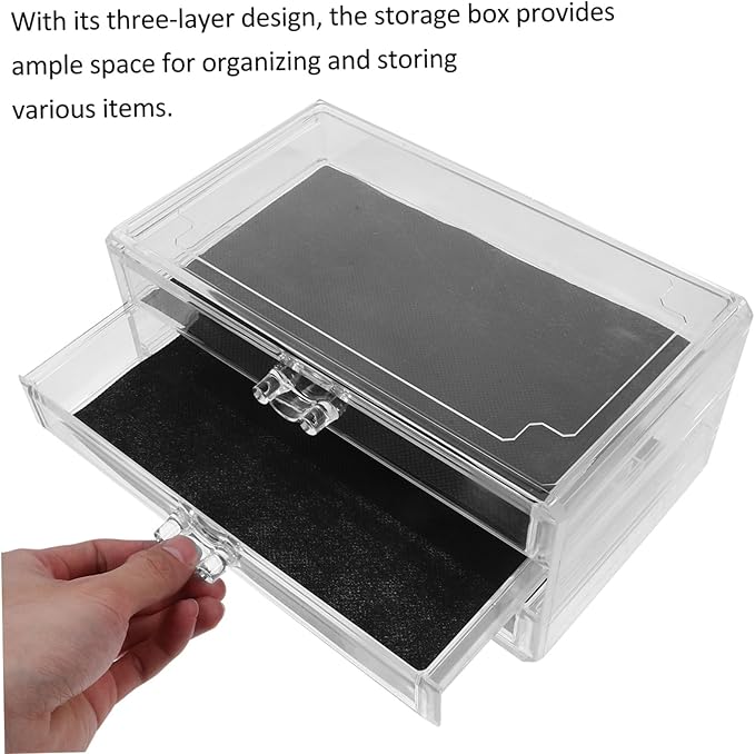Beaupretty Acrylic Nail Art Storage Box Drawer Makeup Organizer Tiered Manicure Accessory Container for Salon Use Nail Decoration Holder