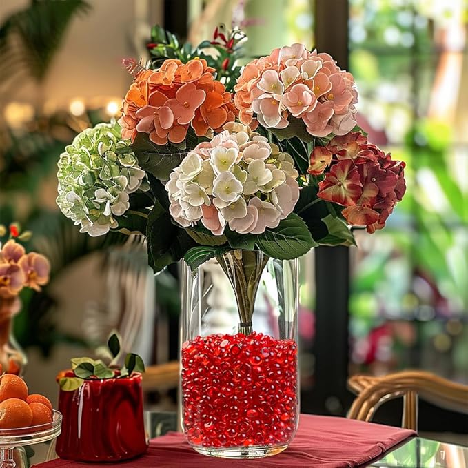 HappyFiller 4400 PCS Ruby Red Tiny Slime Beads 7 mm Acrylic Gems for Vase Filler,Party Confetti,Arts Crafts,Home Accents,Makeup Brush Holder,Candle Tray Fillering,0.28 Inch