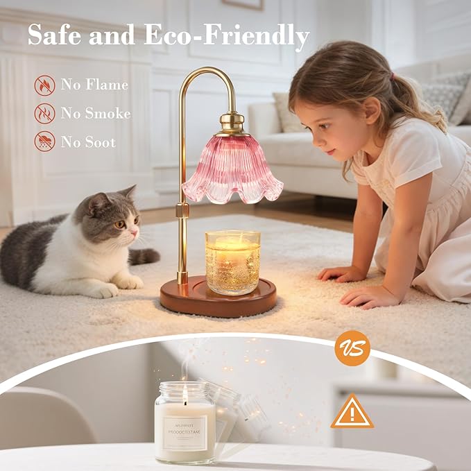 Banbanda Candle Warmer Lamp with Timer: Mothers Day Gifts,Birthday Gifts for Women, House Warming Gifts New Home Decor – Height Adjustable Candle Lamp