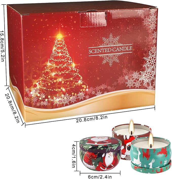 YOROXRG 36 Pack Christmas Scented Candles Gift Set 2.5oz Strong Fragrance jar Candles Natural Soy Wax Candles Portable Travel Tin Jar Candles Gifts for Home Scented Decoration Birthday Valentine'sDay