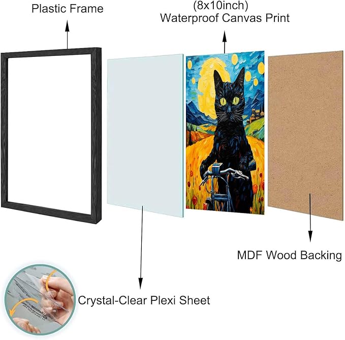 Hamduker Van Gogh Wall Art Cat Poster Starry Night Funny Bathroom Vintage Wall Art Posters for Room Kids Bedroom Living Room Home Aesthetic (Size: 8''x10''x1pcs)