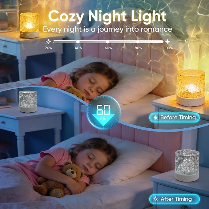YXQUA Northern Lights Ocean Wave Projector Light, Galaxy Light Projector, 16 Colors Gradual Rotating Water Ripple Ambient Light Non-Wood, Aurora Projector for Sleeping, Home Theater, Party (Plug in)