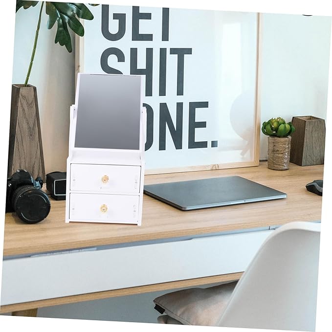 Makeup Containers Organizers Dresser Mirror Storage Vanity Mirror for Desk Makeup Storage Box
