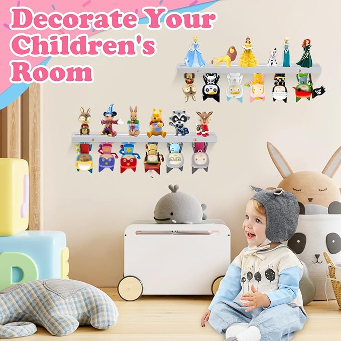 for Tonies Box Shelf Storage Magnetic Wall Mounted Set of 2, Compatible with Tonies Characters Figures Player Character for Children Room (Gray)