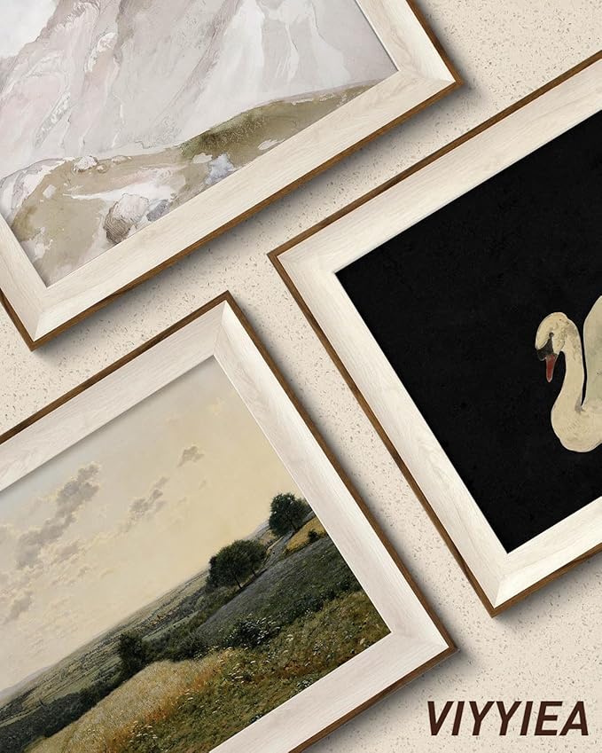 VIYYIEA Framed Wall Art for Living Room, Swan Art Canvas Prints, Vintage Home Decor, Animals Painting Picture, Bathroom Wall Decor Gifts for Friends or Family - 12L x 10W
