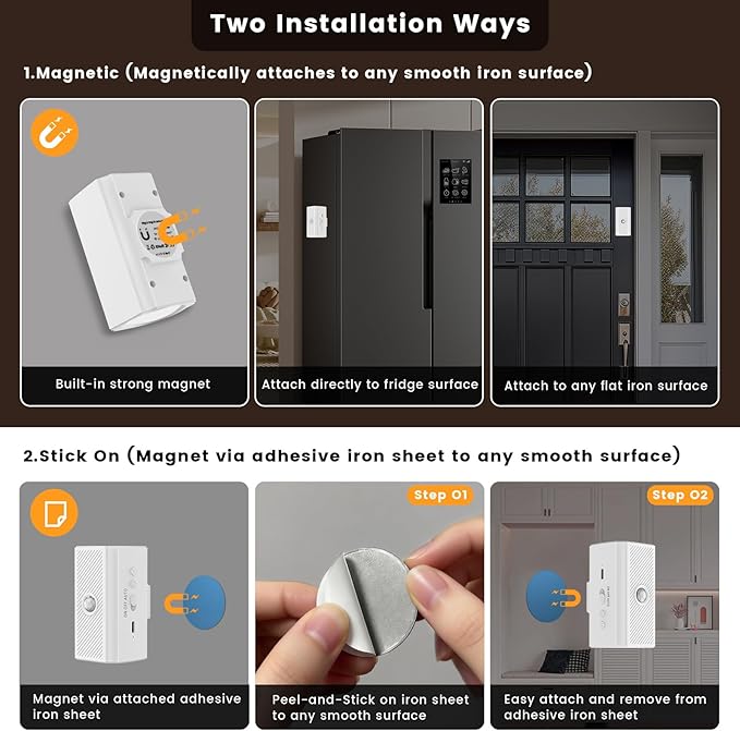easuntec Rechargeable Motion Sensor Night Light Warm White, Wireless Dimmable, Magnetic Stick-on for Bedroom Stairs, Kids Elderly Baby, Long Lasting Battery for Cabinet, 2 Pack (Warm White, 2 Pack)