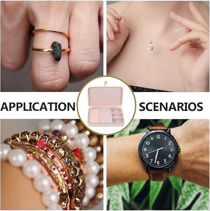 Sosoport Double Layer Jewelry Box for Women Portable Desktop Makeup Organizer and Storage Case Compact Multifunctional Watch and Jewelry Holder