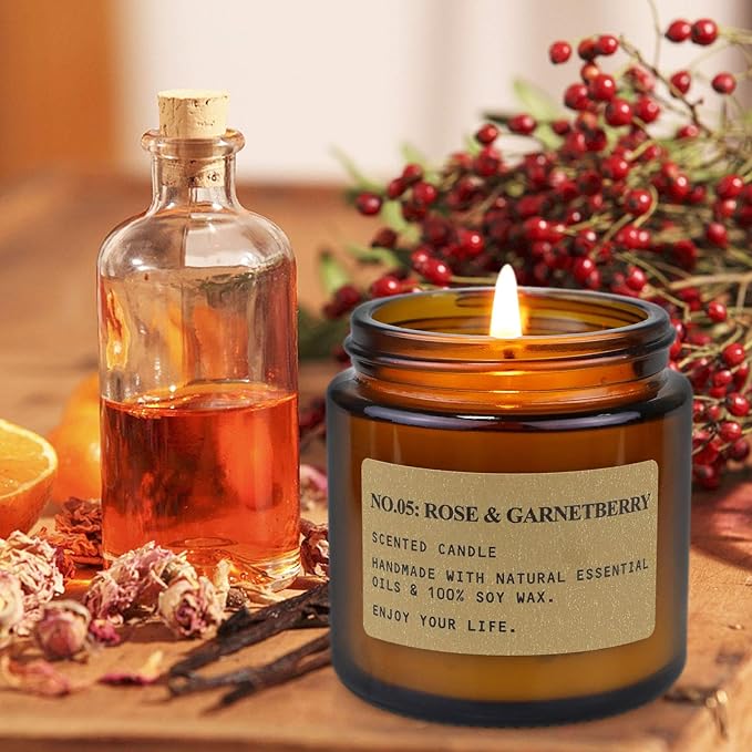 MOULENGGU 6 Pack Candles for Home Scented Aromatherapy Candle Gift Set for Women Soy Wax Long Lasting Amber Jar Candles Gift for Birthday Mother's Thanksgiving Day Present