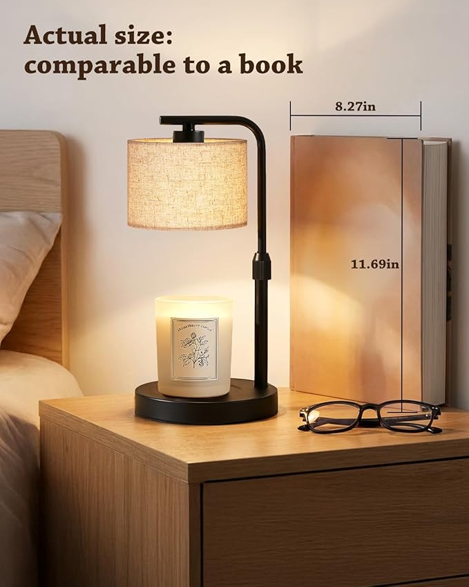 Candle Warmer Lamp with Timer Dimmer, Height Adjustable Modern Farmhouse Candle Warmer, Electric Candle Lamp Warmer with 2 Bulbs, Birthday Gifts for Women Mom, Gift for Home Decor