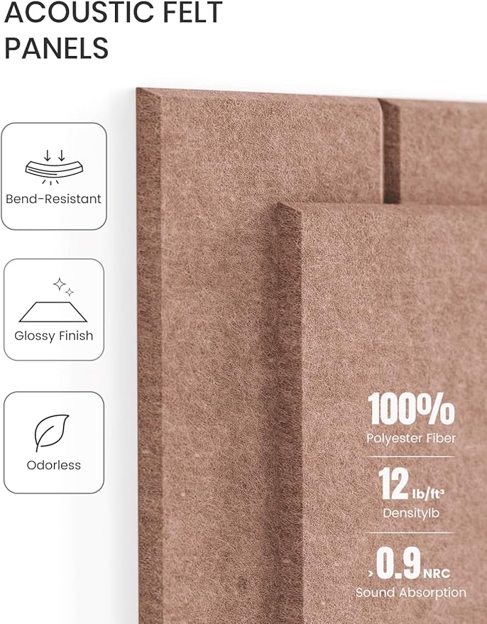 Large Felt Bulletin Board 48" x 36" Cork Board Alternative-12 Pack with 70 Safe Removable Adhesive Tabs, Felt Boards for Walls Cork Boards for Home Office Classroom Pin Board-Terracotta
