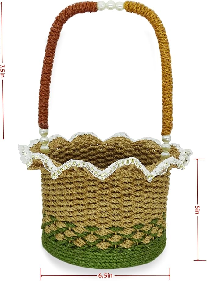 Zenpeace Wicker Basket, Suitable For Hand-Woven Basket In Bedrooms, Kitchens, Bathrooms and Living Rooms, for Organizing and Decorating Projects, Storage Clothes and Various Items vases