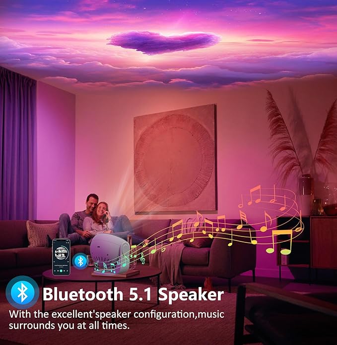 Galaxy Projector for Bedroom Pro Version,HD Image Star Projector Galaxy Light,Remote Control & White Noise,Bluetooth Speaker,360° Rotating,13 Film Discs Planetarium Projector for Adults Kids