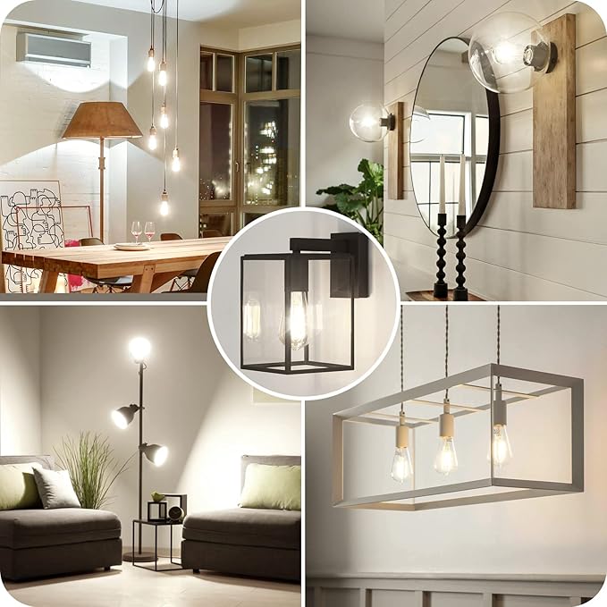 4-Pack Vintage E26 LED Edison Bulbs 100W Equivalent 1400LM High Brightness 8W ST58 LED Filament Light Bulbs 4000K Daylight White Medium Base CRI90+ Antique Clear Glass for Home Office, Non-dimmable