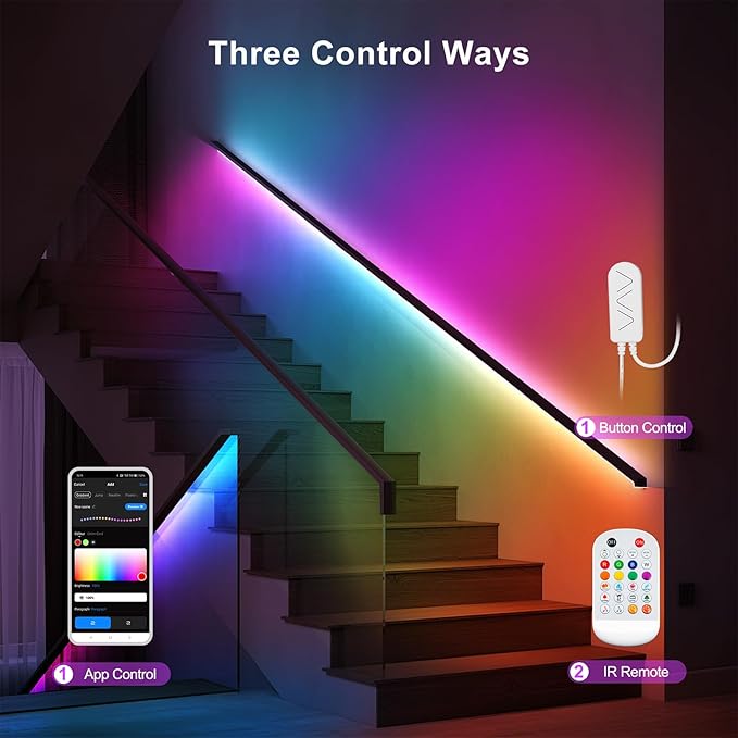 Tatazone 32.8ft Bluetooth RGB+IC COB Led Strip Light with App, Chasing COB Light Strip, Segmented Control, Music Sync, Color Changing Led Lights for Home Decor, Gaming, Cabinet, Desk