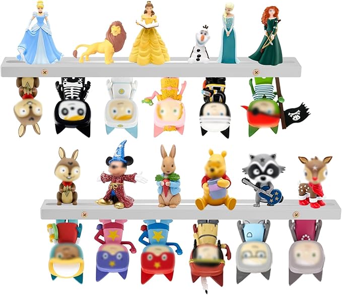 for Tonies Box Shelf Storage Magnetic Wall Mounted Set of 2, Compatible with Tonies Characters Figures Player Character for Children Room (Gray)