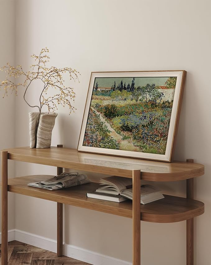 VIYYIEA Framed Canvas Wall Art for Living Room, Vintage Home Decor Landscape Oil Painting Summer Room Decor Bathroom Wall Decor, Gifts for Friends or Family -【Garden of Arles】-(16"x20")