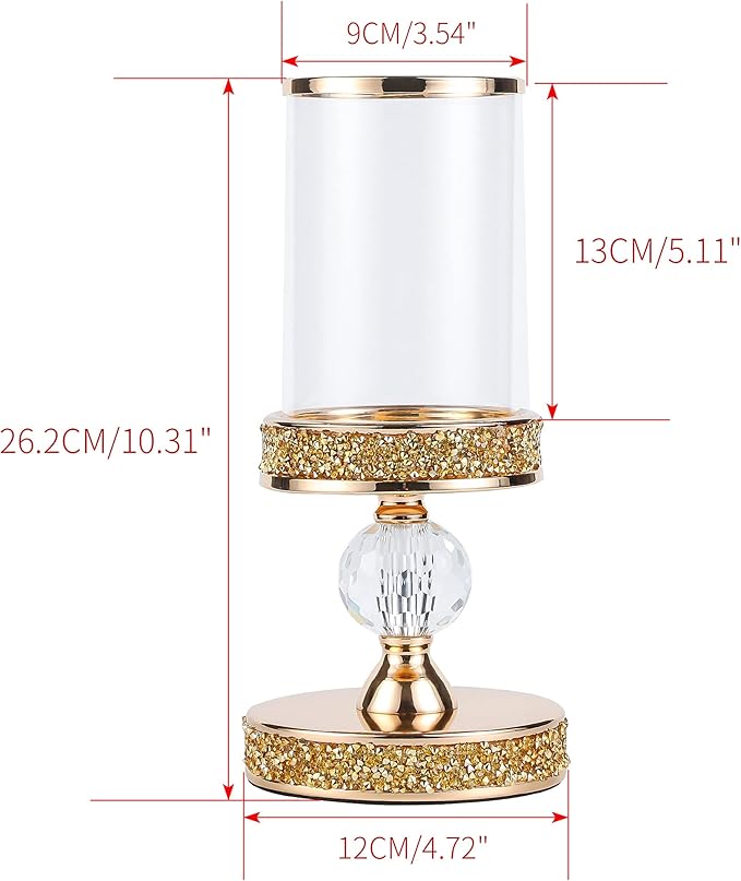 Hurricane Candle Holders for Pillar Candle, Pillar Candle Holder, Crystal Candlesticks Holder for Dining Coffee Table, Wedding,Events,Parties, Home Decor YL031SD