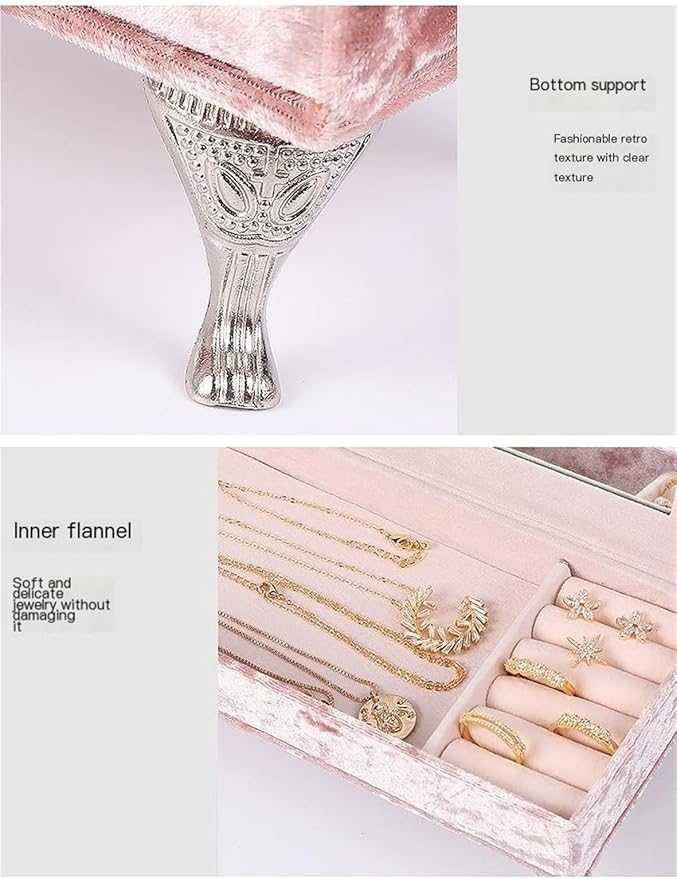 Makeup Organizer Miniature Furniture Shaped Gray Jewelry Organizer Earrings Necklace Ring Organizer Jewelry Makeup Mirror Ring Organizer Storage Box (Color : Pink, Size : D)