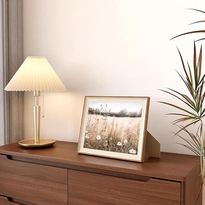 ASTRDECOR Framed Nature Wall Art Prints, Vintage Wildflower Field Landscape Canvas Wall Art Bedroom, Autumn Oil Painting Botanical Artwork, Plant Pictures Farmhouse Wall Decor Living Room - 10''x12''