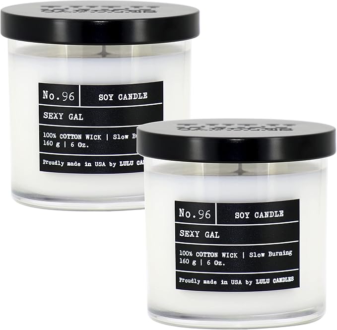 Lulu Candles | Sexy Gal | Luxury Scented Soy Jar Candle | Hand Poured in The USA | Highly Scented & Long Lasting (6 Oz. 2 Pack)