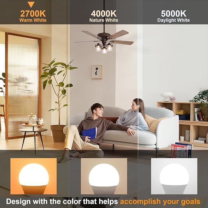 comzler Small Light Bulb, 60W Equivalent Light Bulbs, 6W 2700K Soft White, 600 Lumens Non-Dimmable LED Bulb, E26 Standard Screw Base A15/G45 Shape LED Appliance Bulb Refrigerator 8-Pack