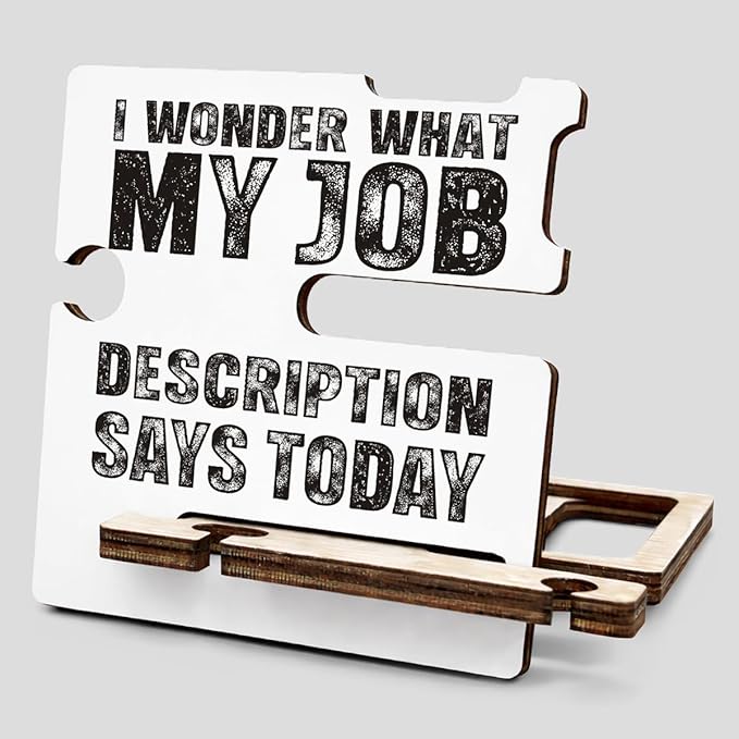 Funny Office Desk Decor - Multi-functional Desk Organizer - Humorous Office Quote Wooden Sign for Office Desk Shelf Decor