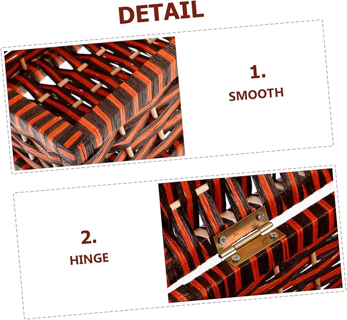 PRETYZOOM Woven Storage Bin Lid Pretty Box for Makeup Rustic Decorative Organizer Random Style