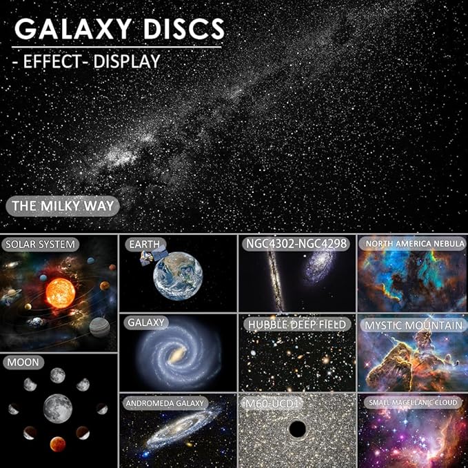 Galaxy Projector for Bedroom, 13 in 1 Planetarium Star Projector with Solar System & Constellation,Ceiling Night Light with Timer,360° Rotating,LED Space Night Light Projector for Kids Adults Gifts