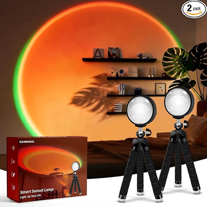 Sunset Lamp with USB Port - 360° Rotatable Multicolor Sunset Light Projector, Great for Room/Bedroom Decor, Photography, Party, TikTok Live | Halloween & Christmas Gift (2)