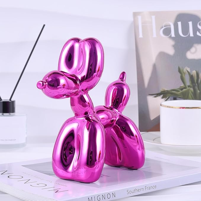 Red Balloon Dog Decor,Balloon Animal Decors, Room Shelf Decor Preppy,Cute Statue Home Decors, Bedroom Modern Sculpture Desk,Office Gold Decorations Small Figurines