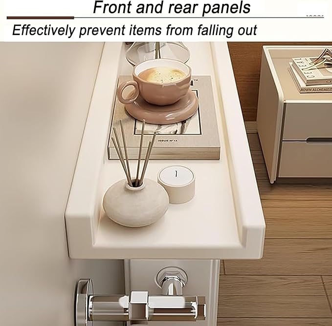 Radiator Cover Shelf, 23.6 in Long White Floating Shelves Wood Shelving Wall Mounted for Living Room Bedroom Kitchen Bathroom Office Storage Organizer Decoration (White, Set of 2)