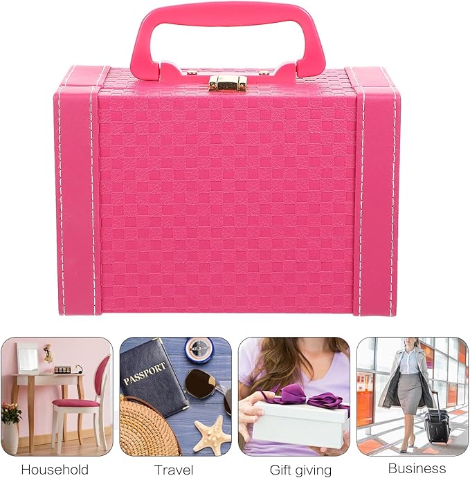 Jewelry Organizer Box Pink Multi-functional Jewelry Storage Case with Music and Makeup Compartments for Women and Storage