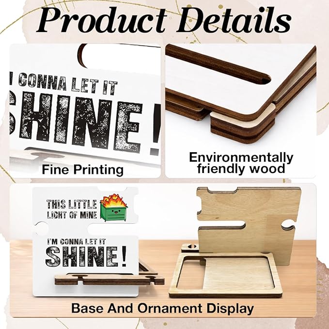 Inspirational Office Gift - Multi-functional Desk Organizer - Humorous Dumpster and Fire Office Quote Wooden Decor Sign for Women Desk Shelf Table